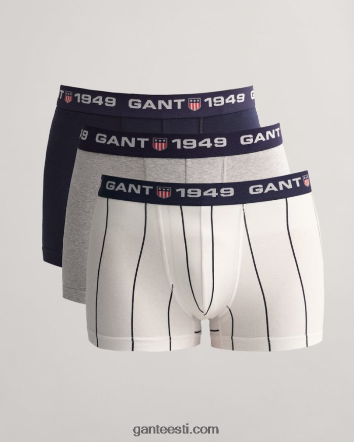 GANT mehed valge 3-pakk laia triibuga kohvreid NBR64N553