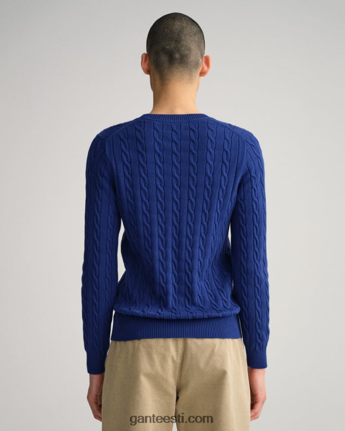 GANT mehed Sügavsinine puuvillane kaelusega kampsun NBR64N304