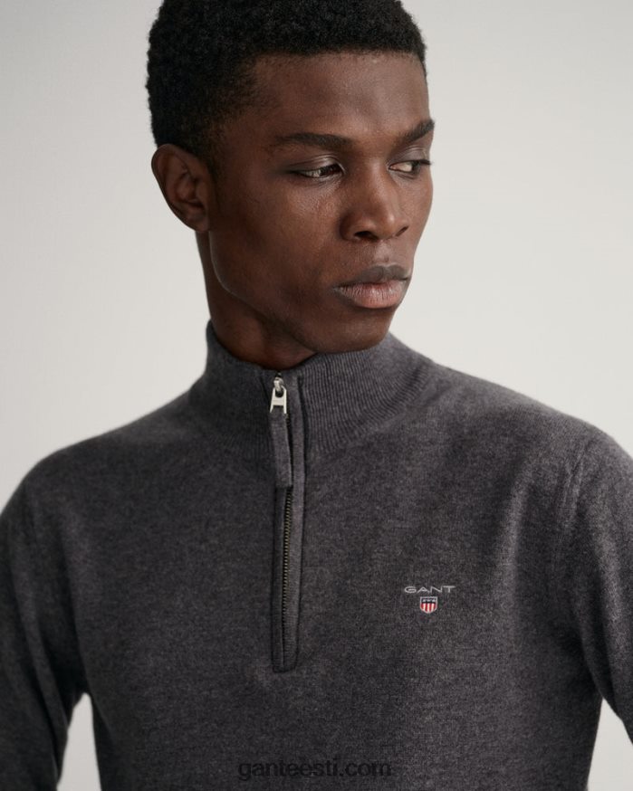 GANT mehed antratsiitne melanž ülipeen lambavillane pooltõmblukuga kampsun NBR64N330