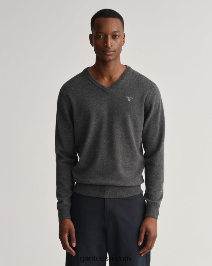 GANT mehed antratsiitne melanž ülipeen lambavillane v-kaelusega kampsun NBR64N307