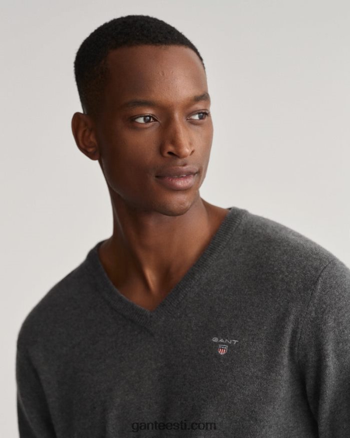 GANT mehed antratsiitne melanž ülipeen lambavillane v-kaelusega kampsun NBR64N307