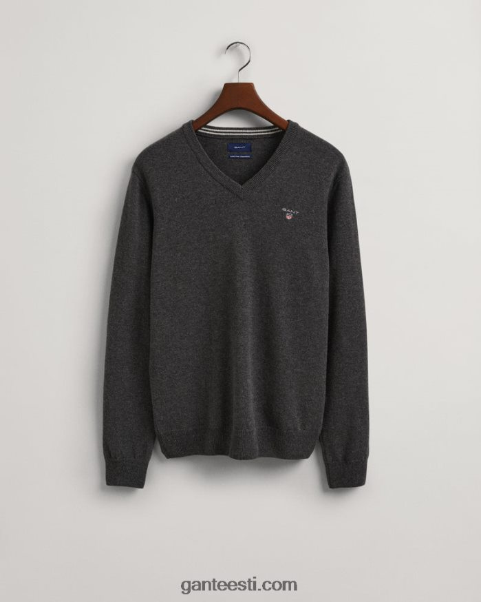 GANT mehed antratsiitne melanž ülipeen lambavillane v-kaelusega kampsun NBR64N307