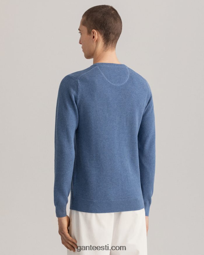 GANT mehed denim sinine mel puuvillane pikee kaelusega kampsun NBR64N345