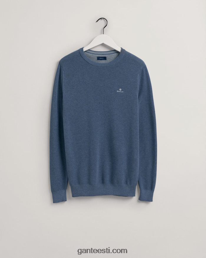 GANT mehed denim sinine mel puuvillane pikee kaelusega kampsun NBR64N345