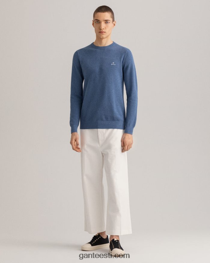 GANT mehed denim sinine mel puuvillane pikee kaelusega kampsun NBR64N345