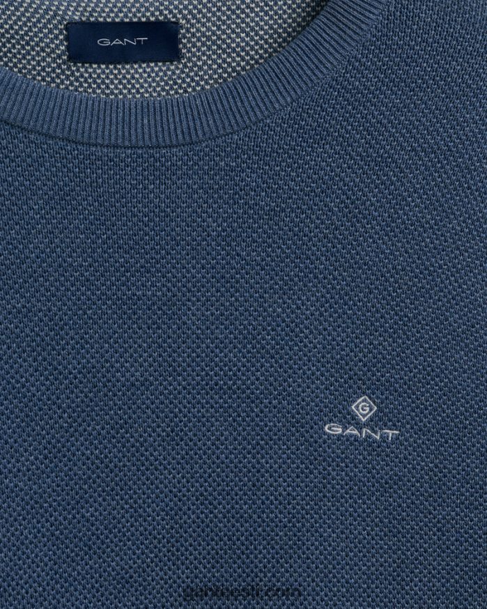 GANT mehed denim sinine mel puuvillane pikee kaelusega kampsun NBR64N345