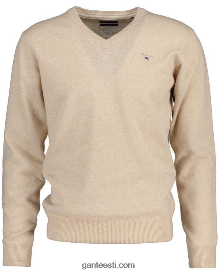 GANT mehed dk. liiva melanž ülipeen lambavillane v-kaelusega kampsun NBR64N308