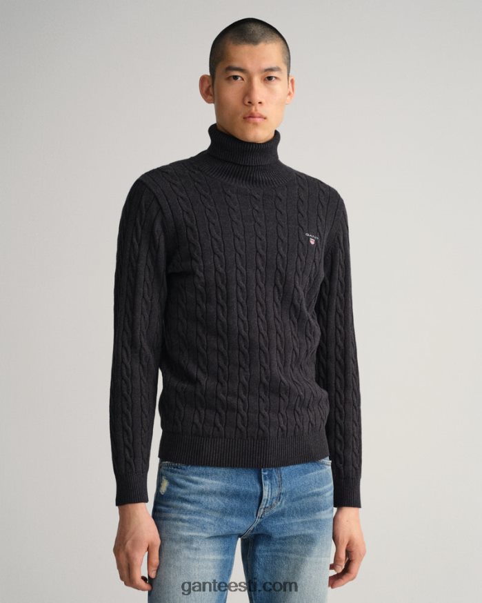 GANT mehed dk süsi melanž puuvillase kaabliga kilpkonnaga kampsun NBR64N356