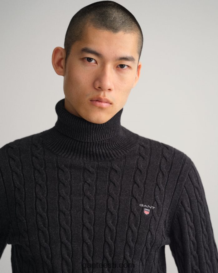 GANT mehed dk süsi melanž puuvillase kaabliga kilpkonnaga kampsun NBR64N356