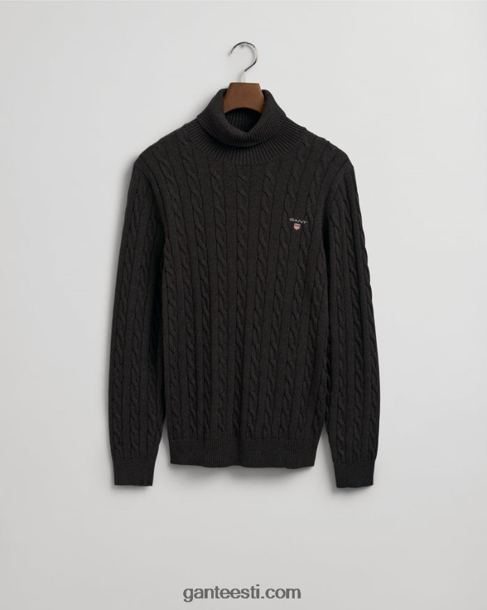 GANT mehed dk süsi melanž puuvillase kaabliga kilpkonnaga kampsun NBR64N356