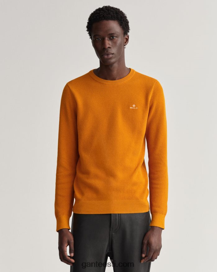 GANT mehed dk sinepi apelsin puuvillane pikee kaelusega kampsun NBR64N305