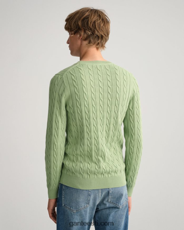 GANT mehed eukalüpti roheline puuvillane kaelusega kampsun NBR64N302