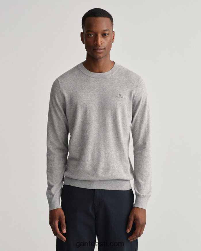 GANT mehed hall melanž puuvillane kašmiir kaelusega kampsun NBR64N351