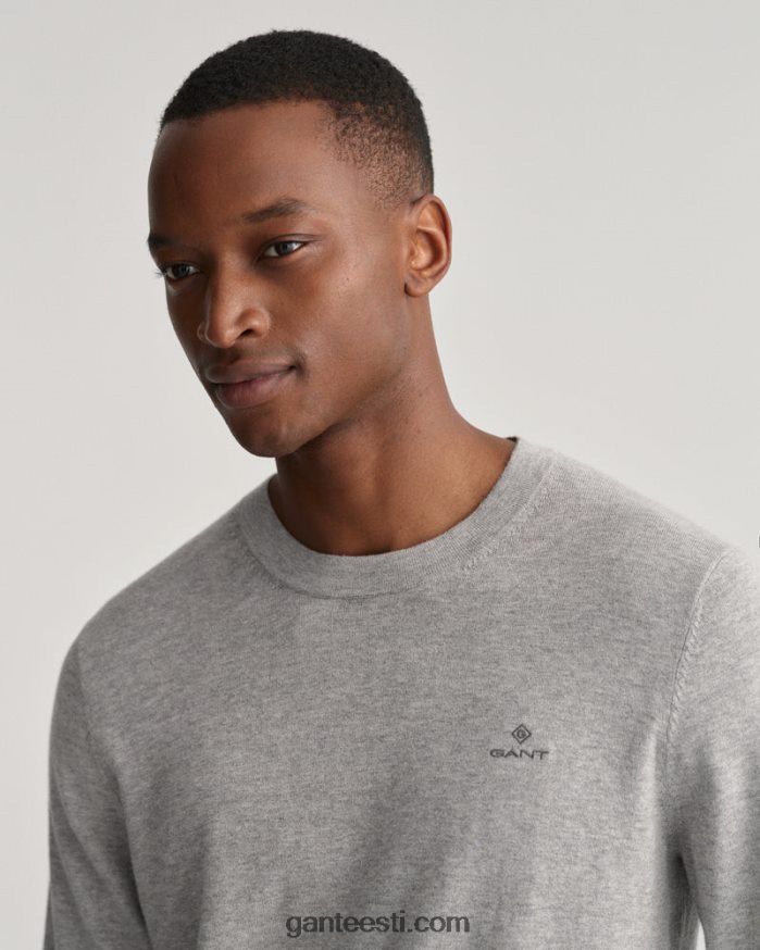 GANT mehed hall melanž puuvillane kašmiir kaelusega kampsun NBR64N351