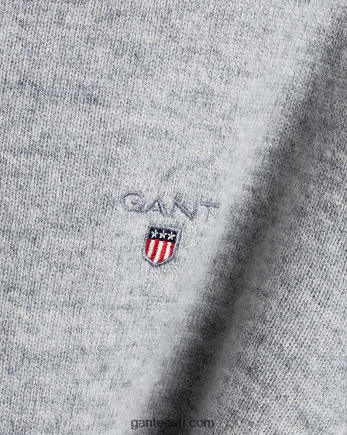 GANT mehed helehall melanž ülipeen lambavillane v-kaelusega kampsun NBR64N364