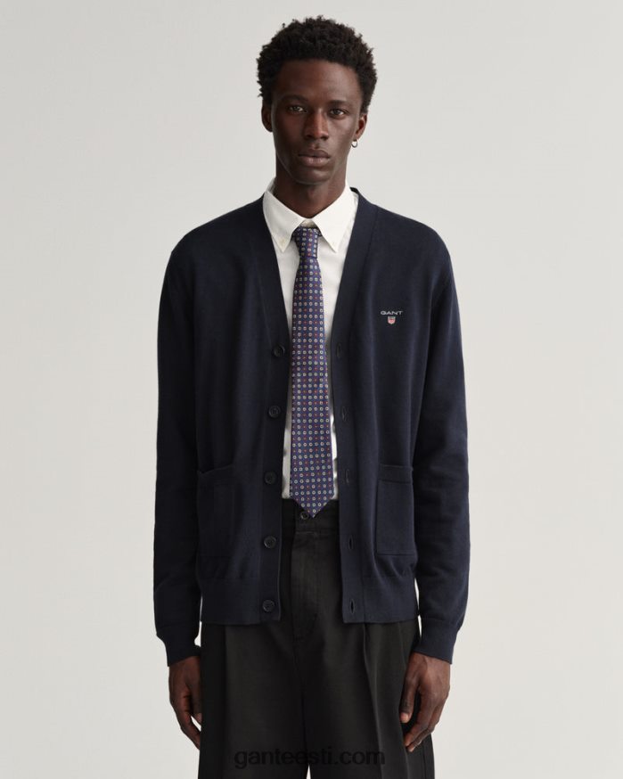 GANT mehed õhtusinine klassikaline puuvillane v-kaelusega kardigan NBR64N350