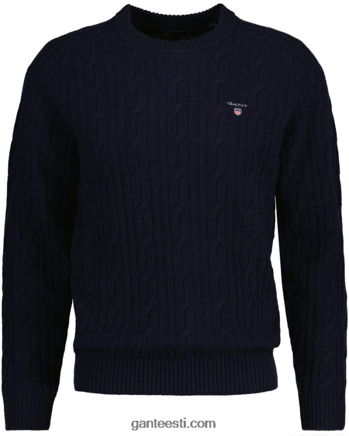 GANT mehed õhtusinine lambavillast kaelusega kampsun NBR64N336