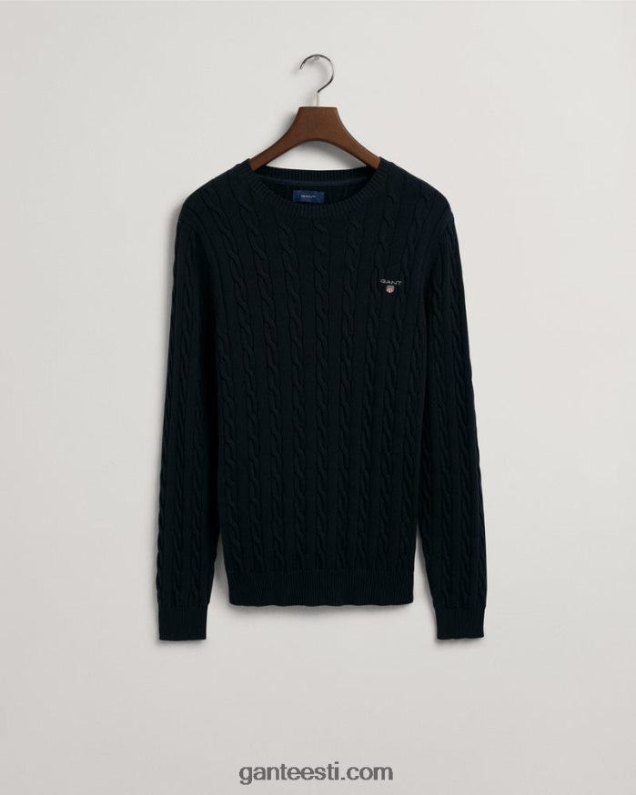 GANT mehed õhtusinine puuvillane kaelusega kampsun NBR64N337