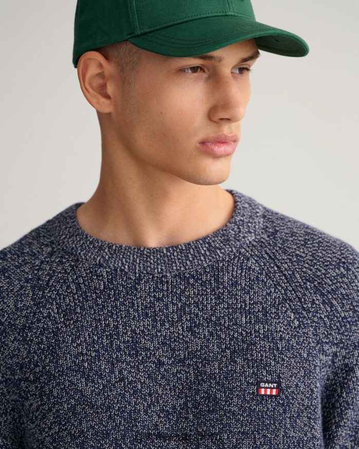 GANT mehed õhtusinine puuvillase keerdkaelusega kampsun NBR64N317