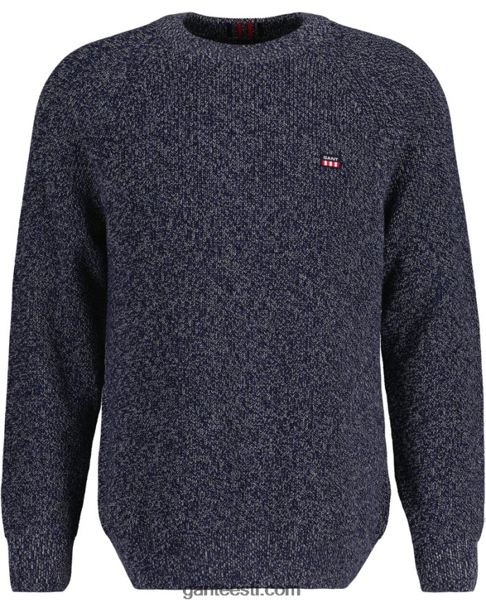 GANT mehed õhtusinine puuvillase keerdkaelusega kampsun NBR64N317