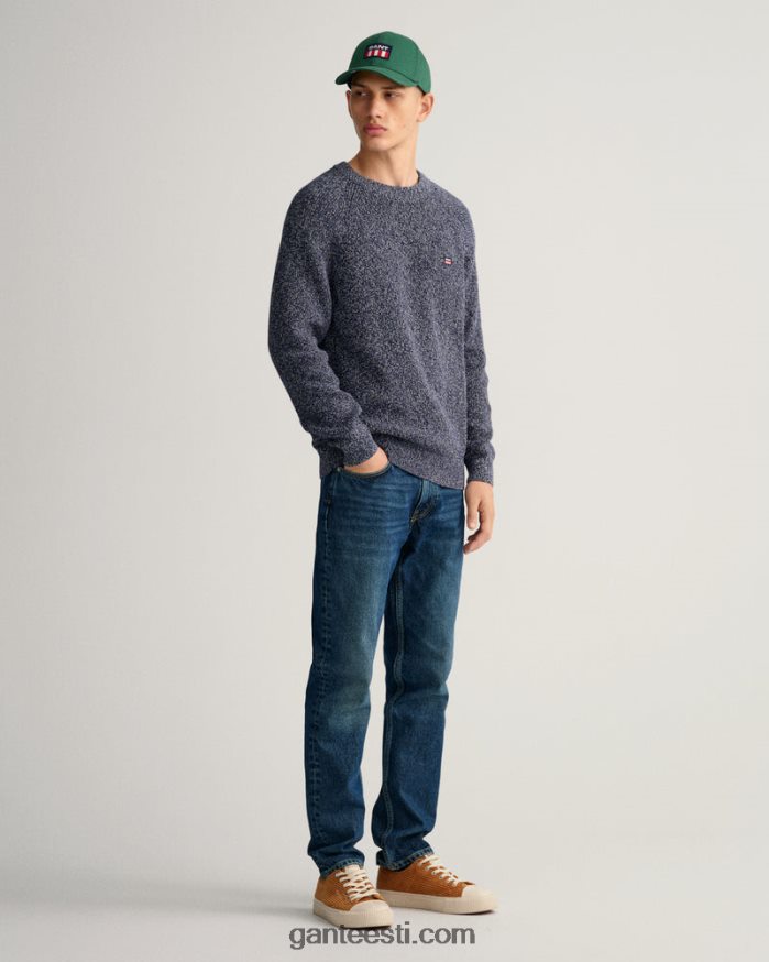 GANT mehed õhtusinine puuvillase keerdkaelusega kampsun NBR64N317