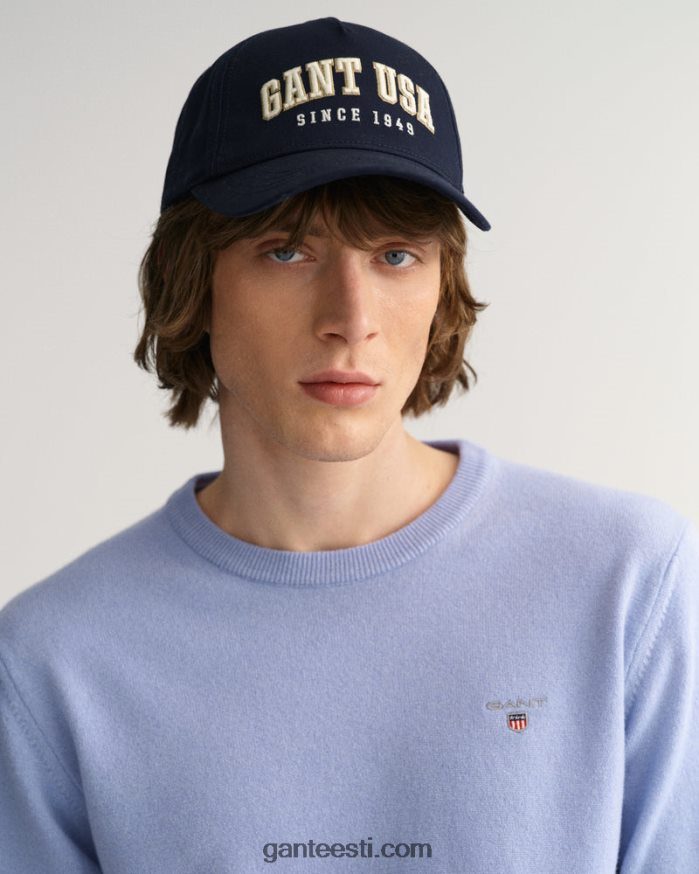 GANT mehed järvesinine melanž ülipeen lambavillast kaelusega kampsun NBR64N299