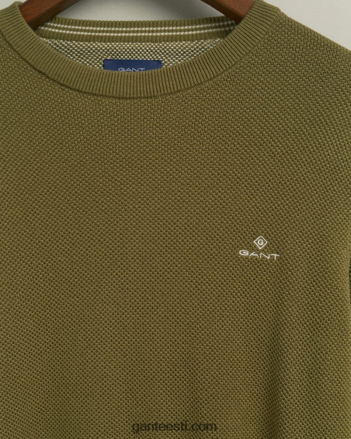 GANT mehed jahimees roheline puuvillane pikee kaelusega kampsun NBR64N366
