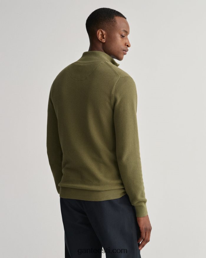 GANT mehed jahimees roheline puuvillane pikee pool lukuga kampsun NBR64N354