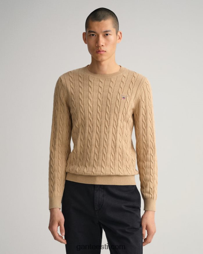 GANT mehed khaki mel puuvillane kaelusega kampsun NBR64N315