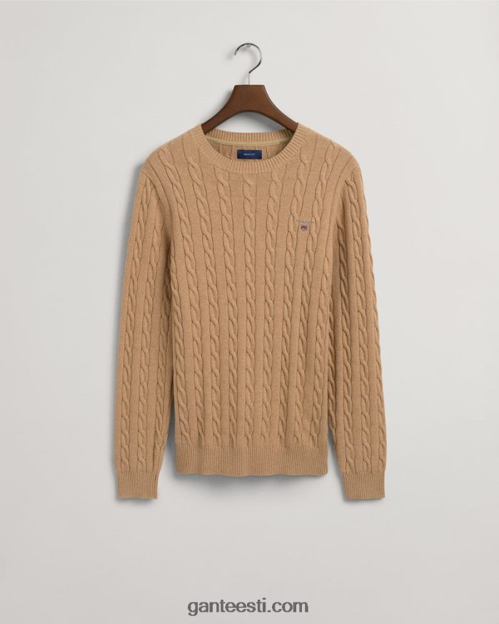 GANT mehed khaki mel puuvillane kaelusega kampsun NBR64N315