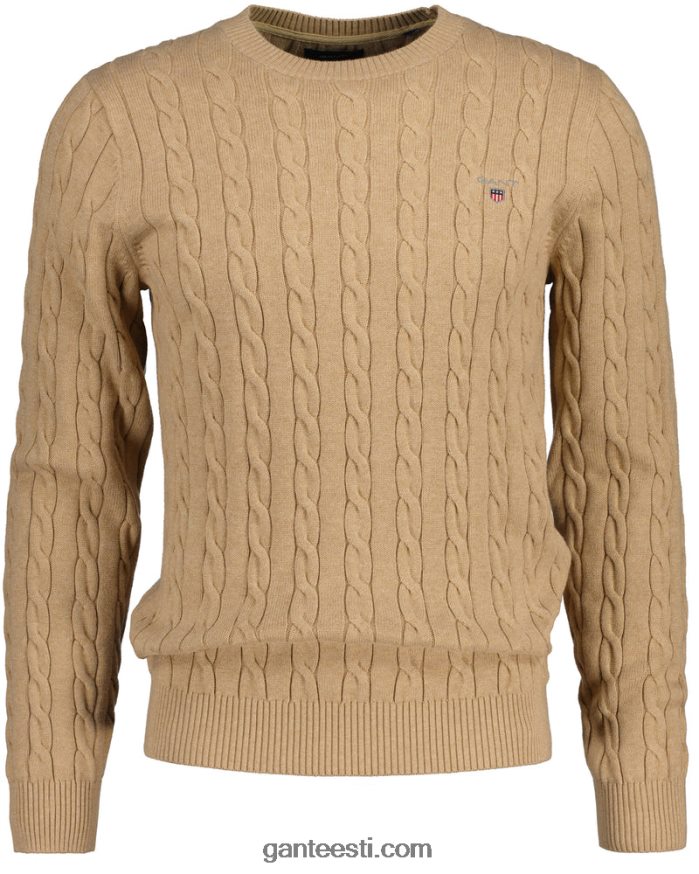 GANT mehed khaki mel puuvillane kaelusega kampsun NBR64N315