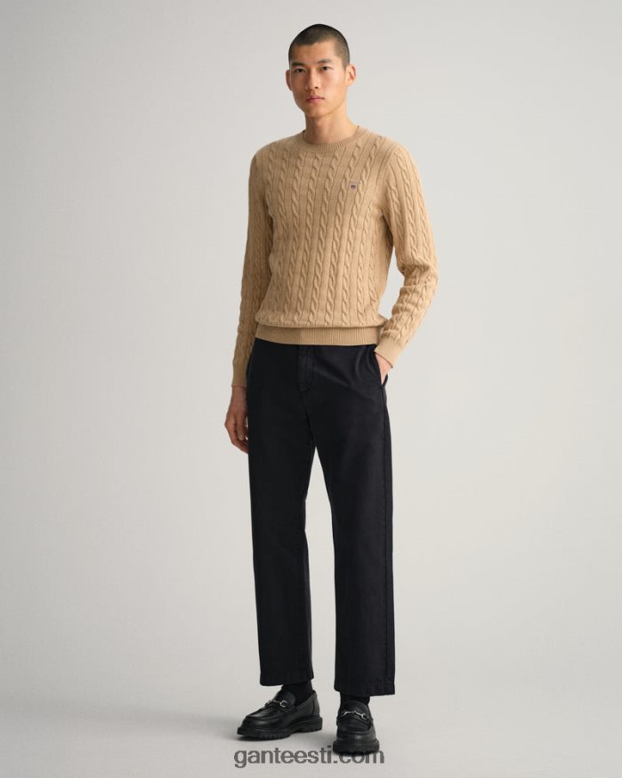 GANT mehed khaki mel puuvillane kaelusega kampsun NBR64N315