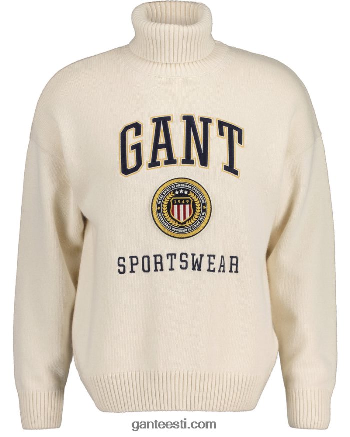 GANT mehed kreem crest shield rullkaelusega kampsun NBR64N360