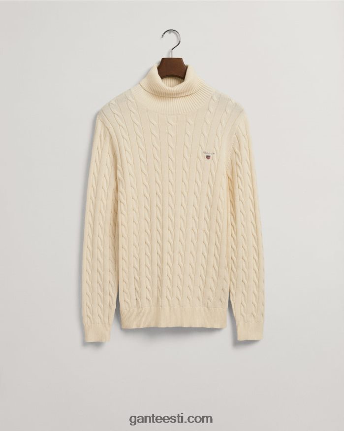 GANT mehed kreem puuvillase kaabliga kilpkonnaga kampsun NBR64N329