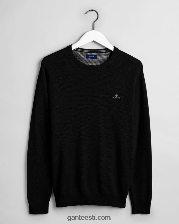 GANT mehed must puuvillane pikee kaelusega kampsun NBR64N331