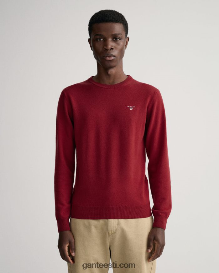 GANT mehed port punane ülipeen lambavillast kaelusega kampsun NBR64N365