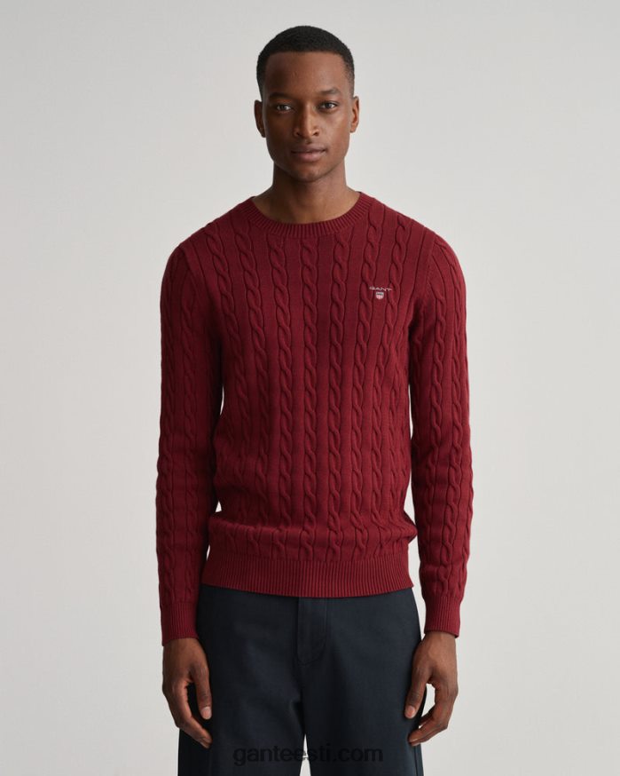 GANT mehed punetav punane puuvillane kaelusega kampsun NBR64N301