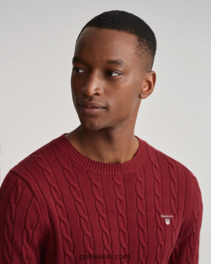 GANT mehed punetav punane puuvillane kaelusega kampsun NBR64N301