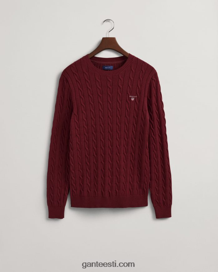 GANT mehed punetav punane puuvillane kaelusega kampsun NBR64N301