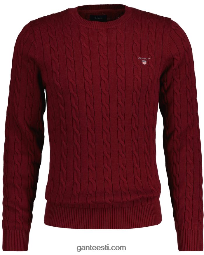 GANT mehed punetav punane puuvillane kaelusega kampsun NBR64N301