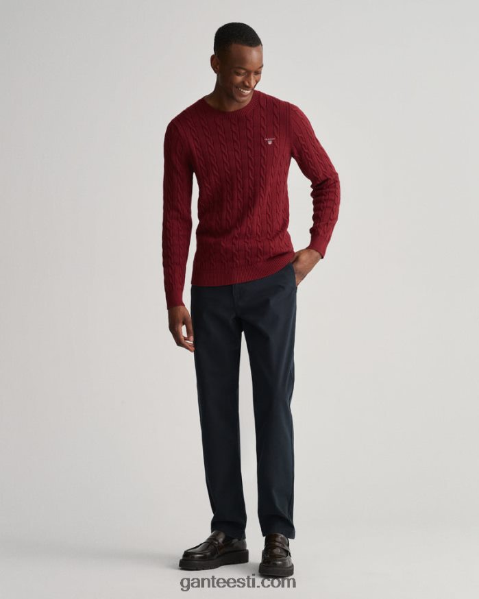 GANT mehed punetav punane puuvillane kaelusega kampsun NBR64N301