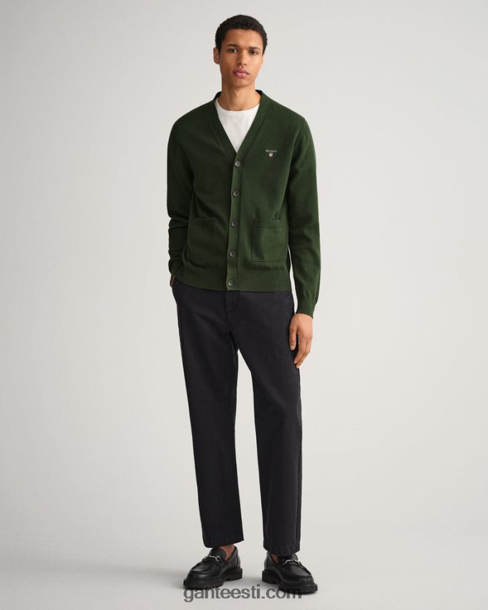 GANT mehed tormiroheline klassikaline puuvillane v-kaelusega kardigan NBR64N344
