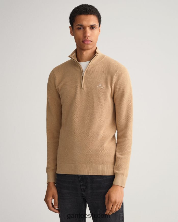 GANT mehed tume khaki puuvillane pikee pool lukuga kampsun NBR64N358