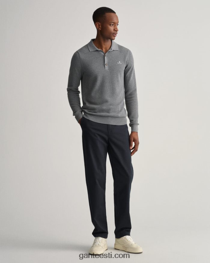 GANT mehed tumehall melanž puuvillane pikee polo kampsun NBR64N359