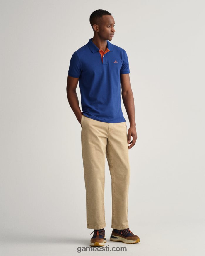 GANT mehed Sügavsinine kontrastne krae pique rugger NBR64N96