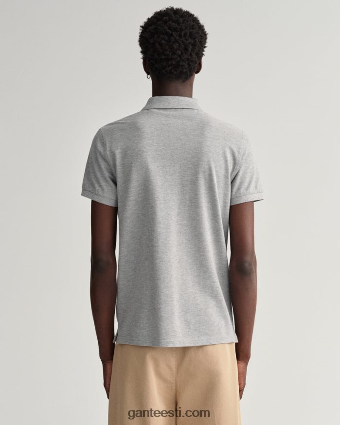 GANT mehed hall melanž originaal slim fit pique polo särk NBR64N108