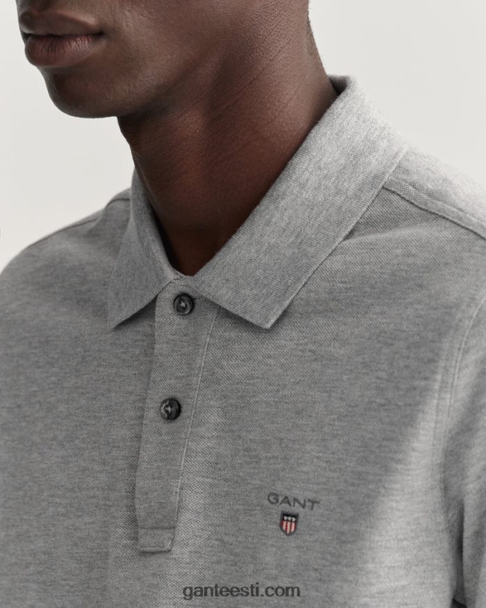 GANT mehed hall melanž originaal slim fit pique polo särk NBR64N108