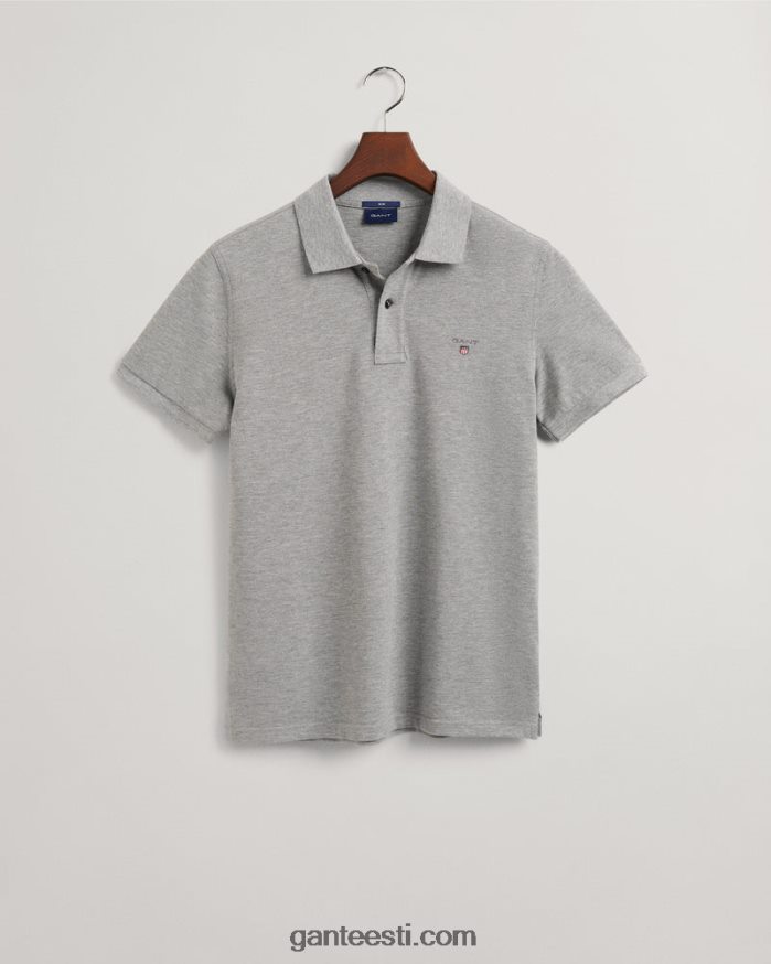 GANT mehed hall melanž originaal slim fit pique polo särk NBR64N108