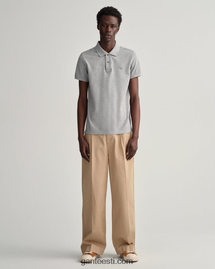GANT mehed hall melanž originaal slim fit pique polo särk NBR64N108