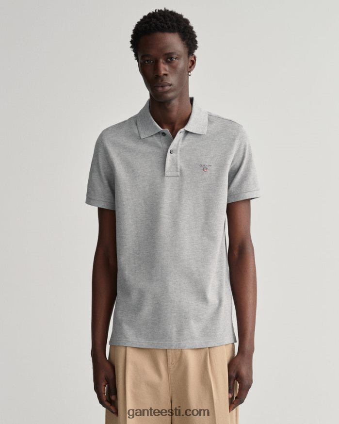 GANT mehed hall melanž originaalne pikee polosärk NBR64N116